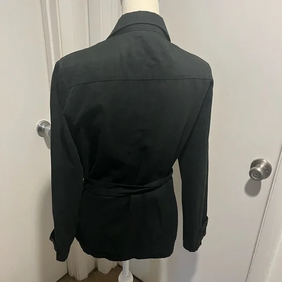 $598 Zadig & Voltaire T Gillier Black Zip-up Belted Women Jacket - Picture 7 of 9